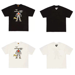 Humanmade Chinese Original Japanese Retro Heart Print Couple T-Shirt
