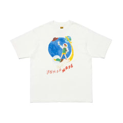 Humanmade Cartoon Print Unisex Crew Neck White T-Shirt