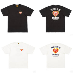 Humanmade Chinese Original Japanese Retro Heart Print Couple T-Shirt