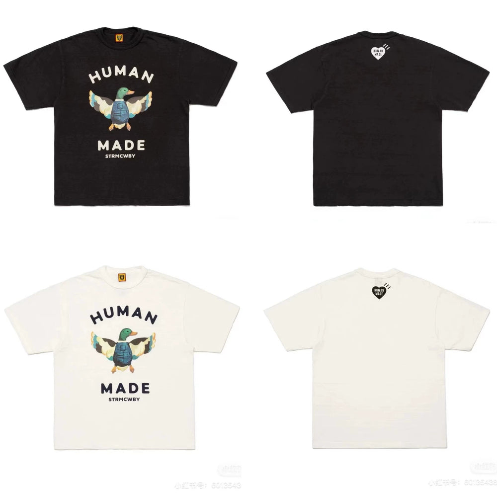 Humanmade Chinese Original Japanese Retro Heart Print Couple T-Shirt