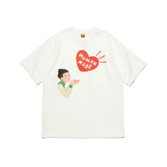 Humanmade Cartoon Print Unisex Crew Neck White T-Shirt