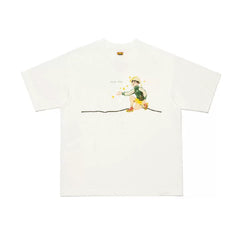 Humanmade Cartoon Print Unisex Crew Neck White T-Shirt