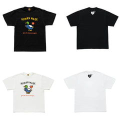 Humanmade Japanese Retro Heart Print Couple T-Shirt
