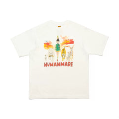 Humanmade Cartoon Print Unisex Crew Neck White T-Shirt