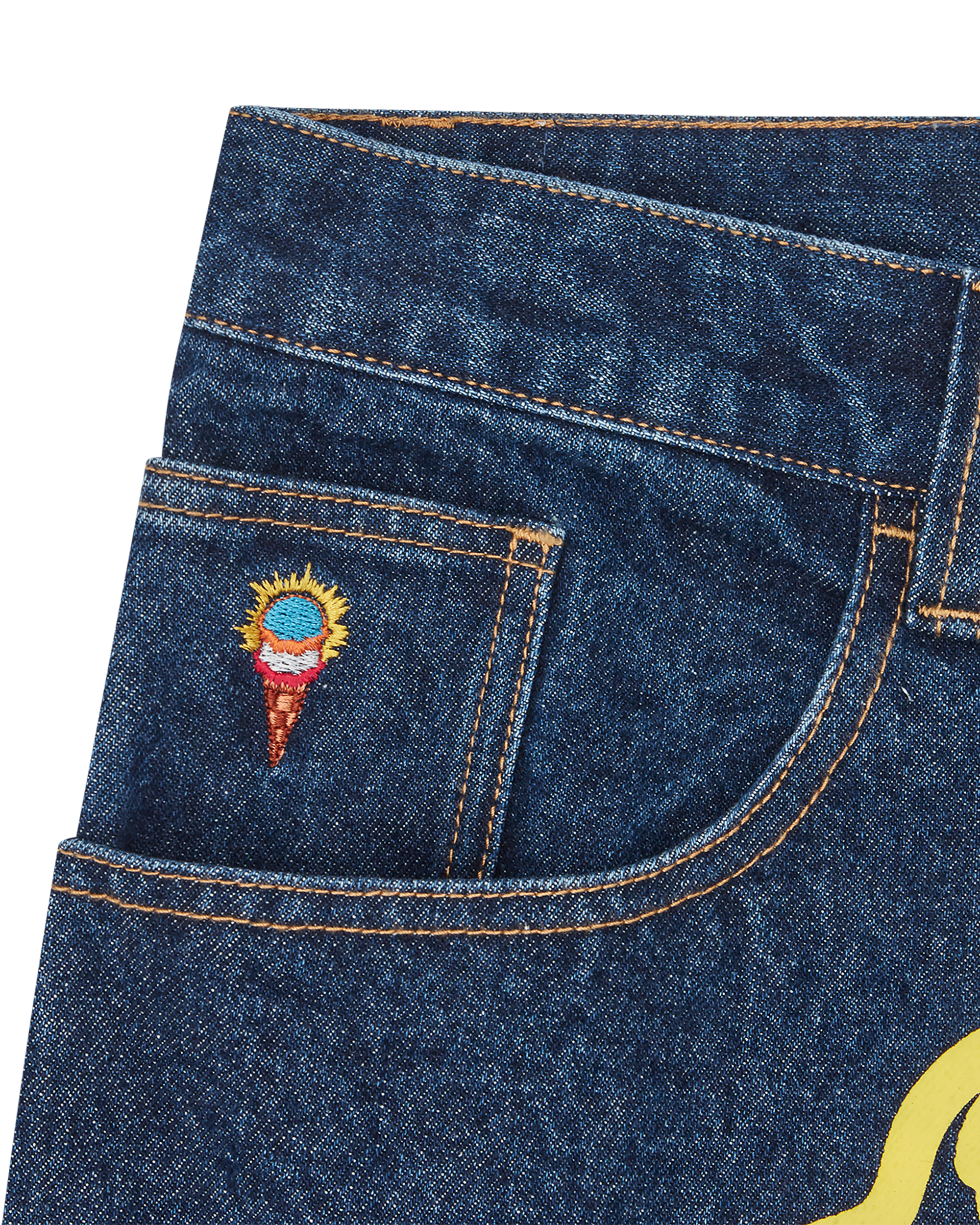Running Dog Double Scoop Denim Pants