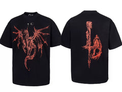 Thug Club Black & Red Winged Dragon Graphic T-Shirt