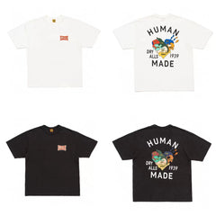 Humanmade Chinese Original Japanese Retro Heart Print Couple T-Shirt