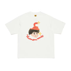 Humanmade Cartoon Print Unisex Crew Neck White T-Shirt