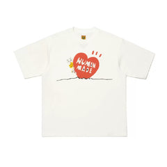 Humanmade Cartoon Print Unisex Crew Neck White T-Shirt