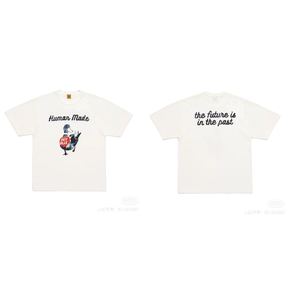 Humanmade Chinese Original Japanese Retro Heart Print Couple T-Shirt