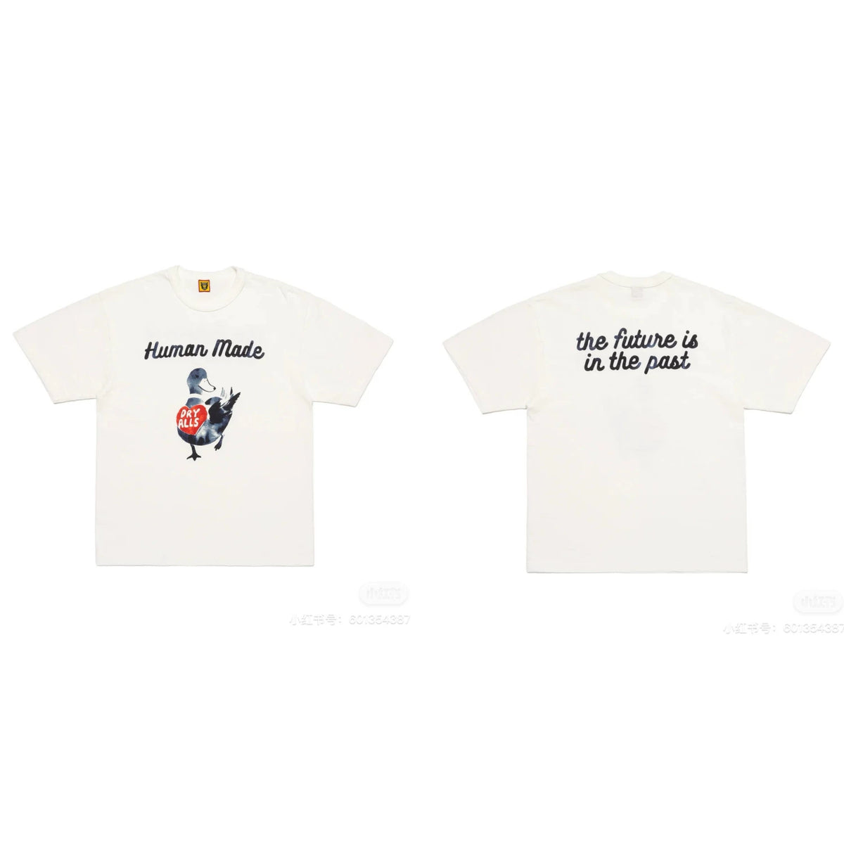 Humanmade Chinese Original Japanese Retro Heart Print Couple T-Shirt