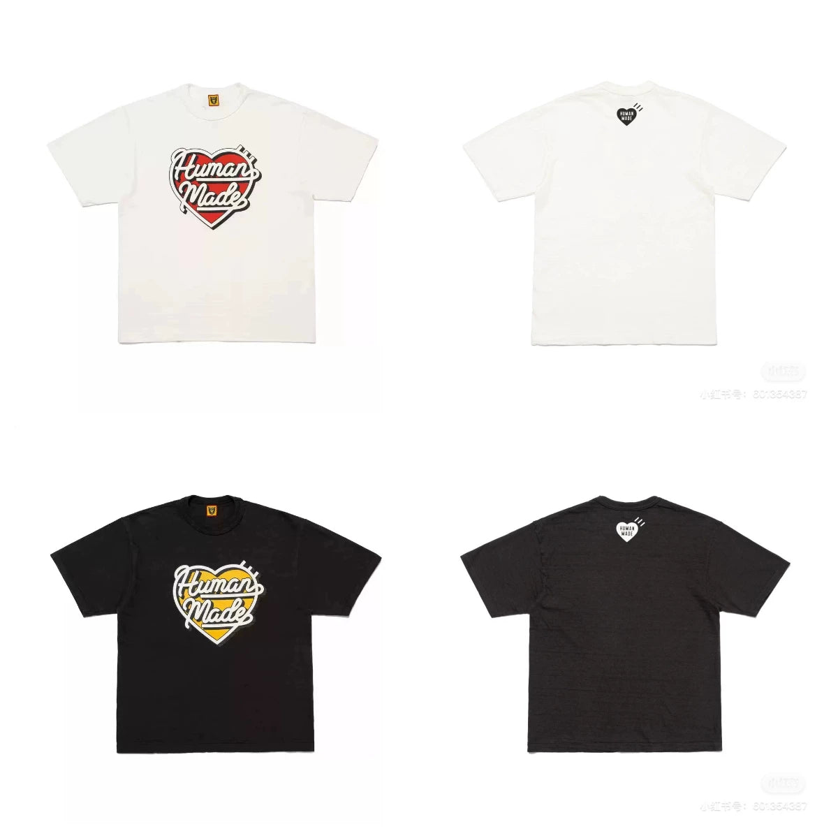 Humanmade Chinese Original Japanese Retro Heart Print Couple T-Shirt