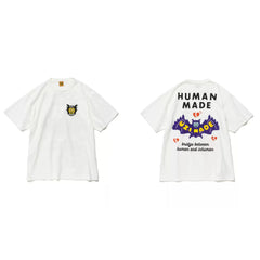 Humanmade Chinese Original Japanese Retro Heart Print Couple T-Shirt