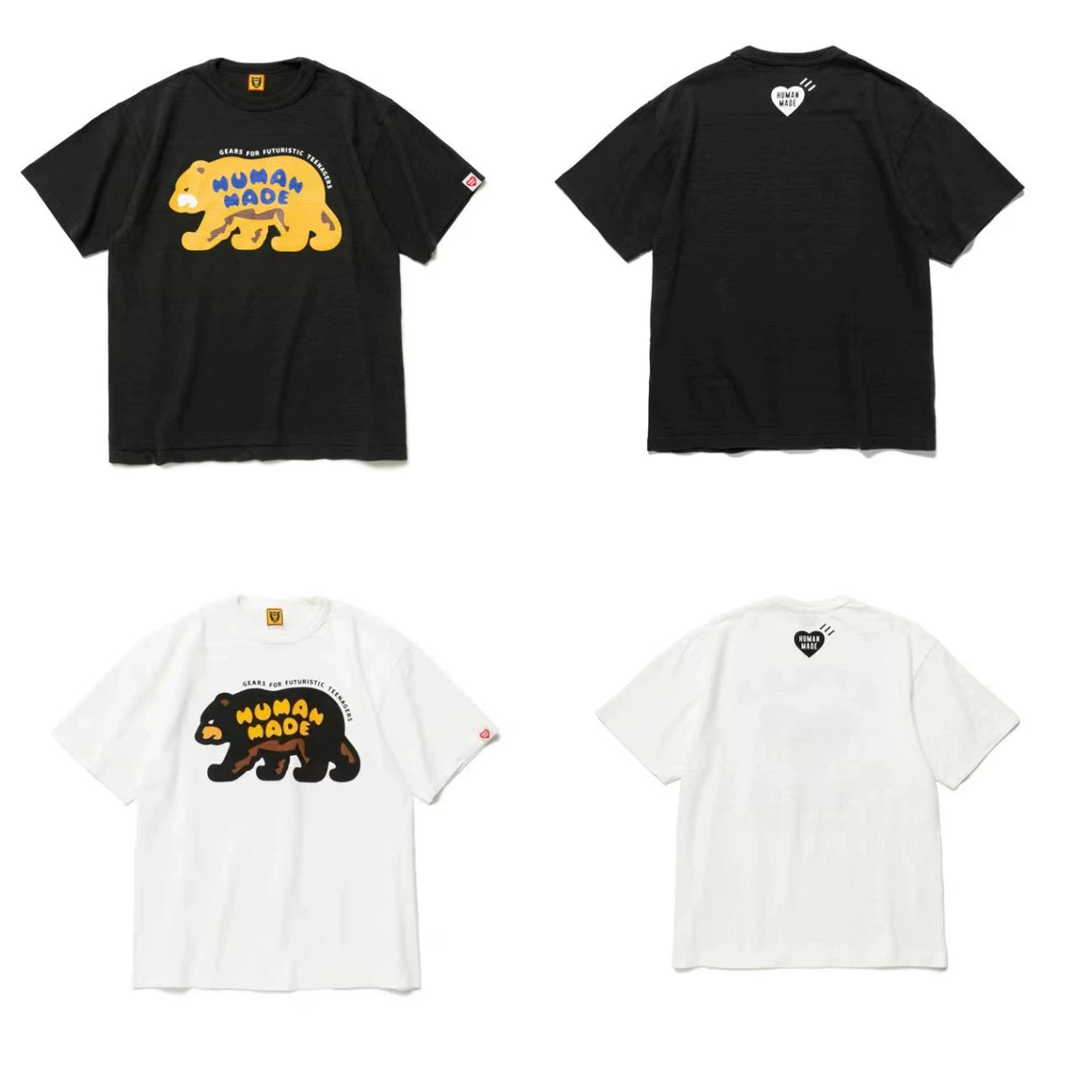Humanmade Chinese Original Japanese Retro Heart Print Couple T-Shirt