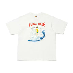 Humanmade Cartoon Print Unisex Crew Neck White T-Shirt