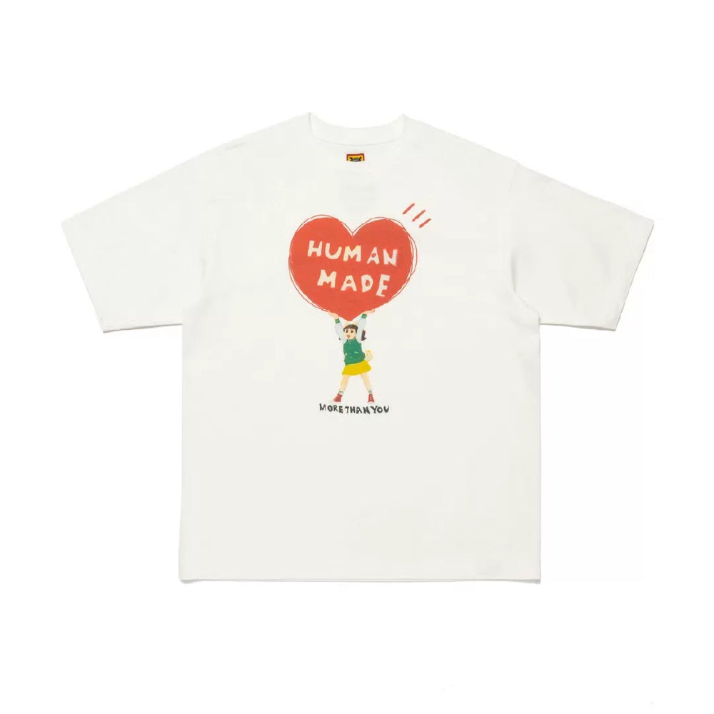 Humanmade Cartoon Print Unisex Crew Neck White T-Shirt