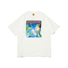 Humanmade Cartoon Print Unisex Crew Neck White T-Shirt