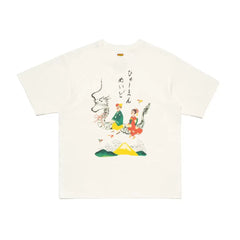 Humanmade Cartoon Print Unisex Crew Neck White T-Shirt