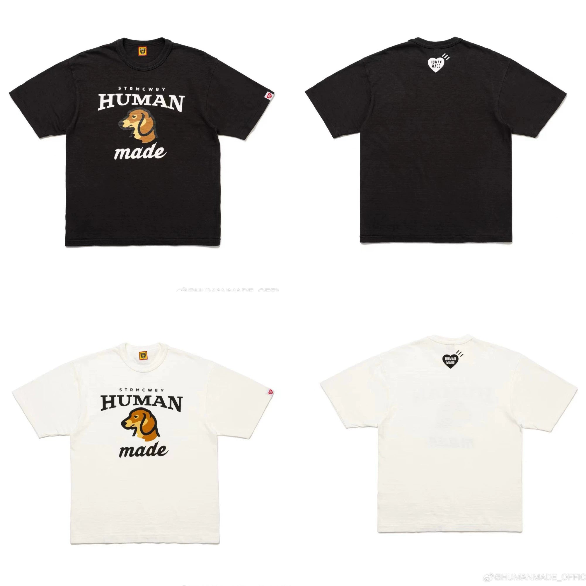 Humanmade Chinese Original Japanese Retro Heart Print Couple T-Shirt