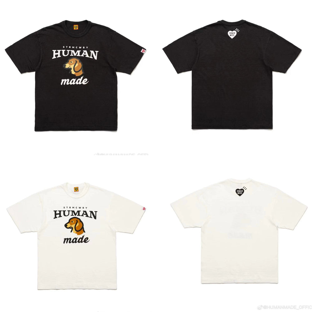 Humanmade Chinese Original Japanese Retro Heart Print Couple T-Shirt