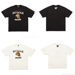 Humanmade Chinese Original Japanese Retro Heart Print Couple T-Shirt