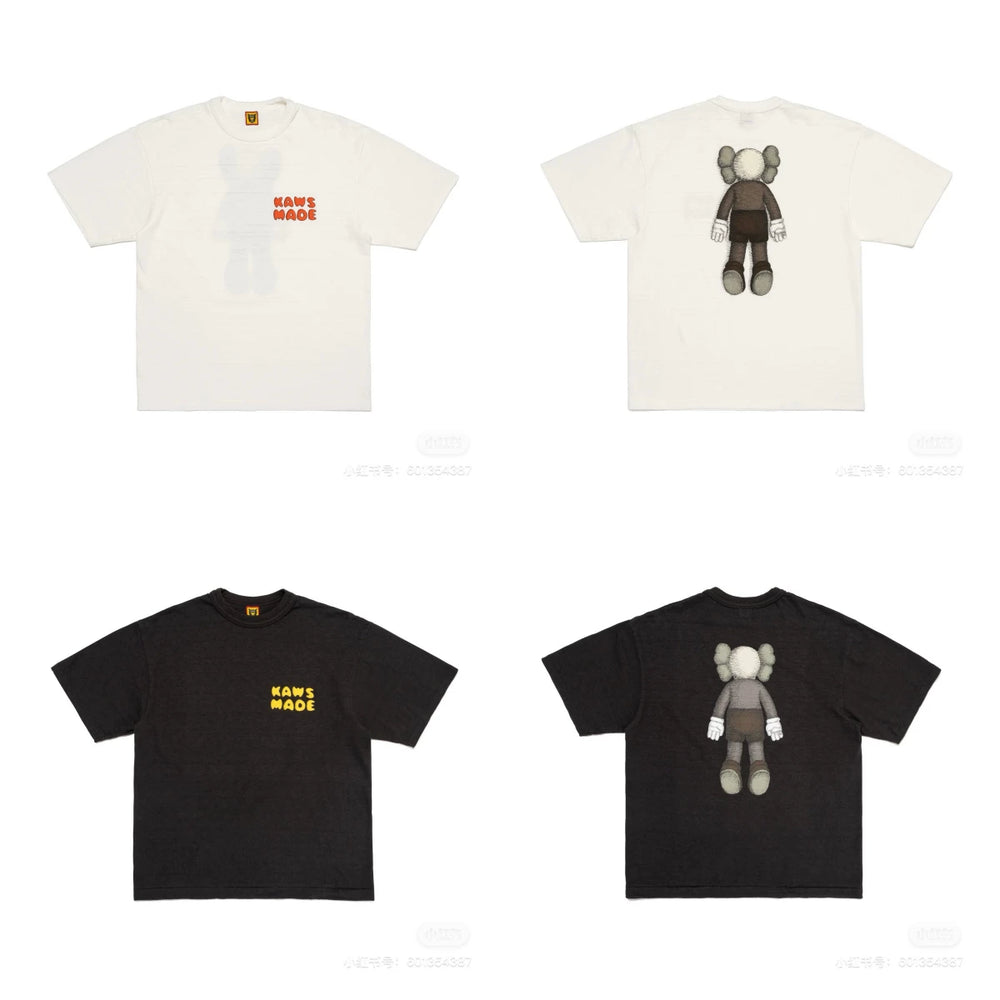 Humanmade Chinese Original Japanese Retro Heart Print Couple T-Shirt