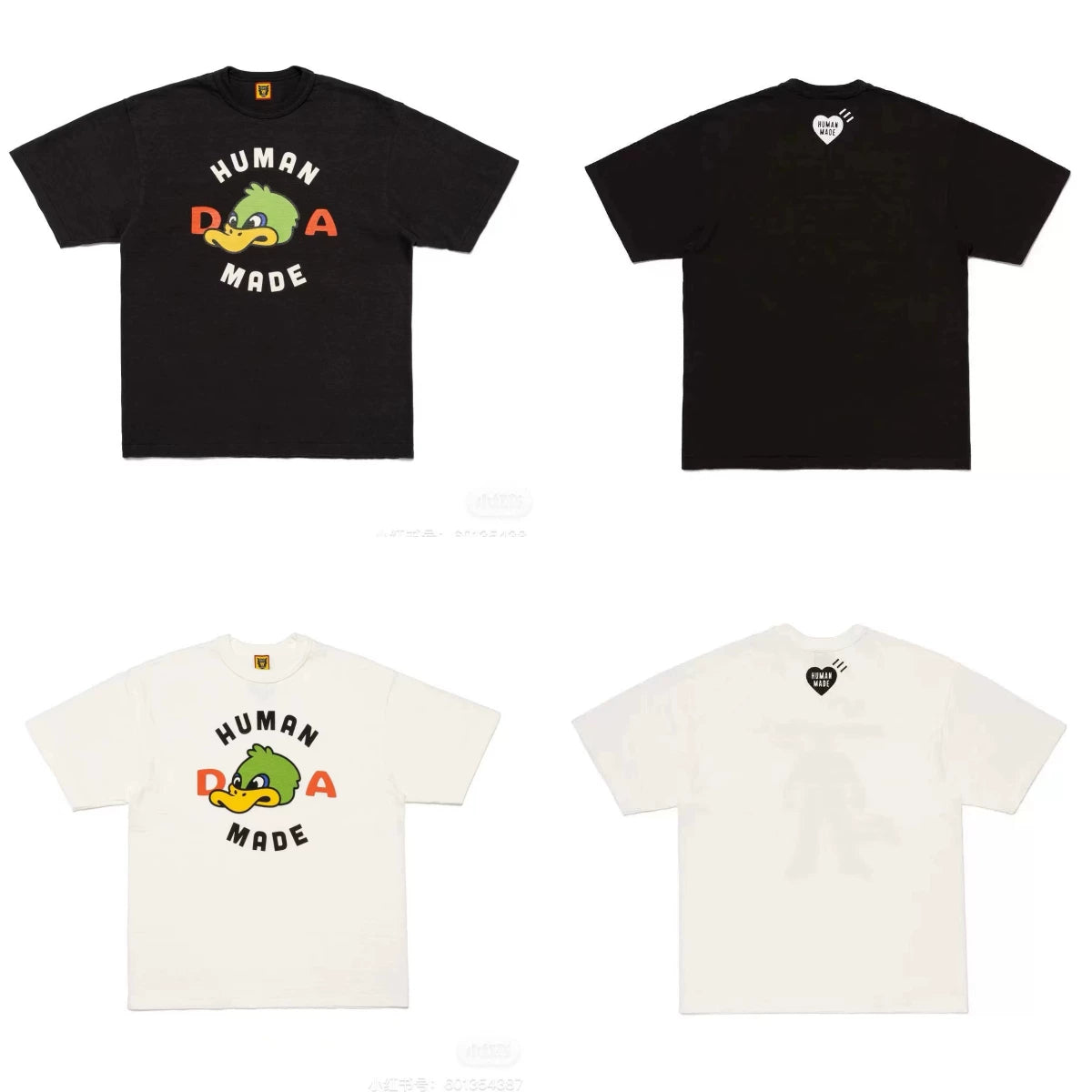 Humanmade Chinese Original Japanese Retro Heart Print Couple T-Shirt
