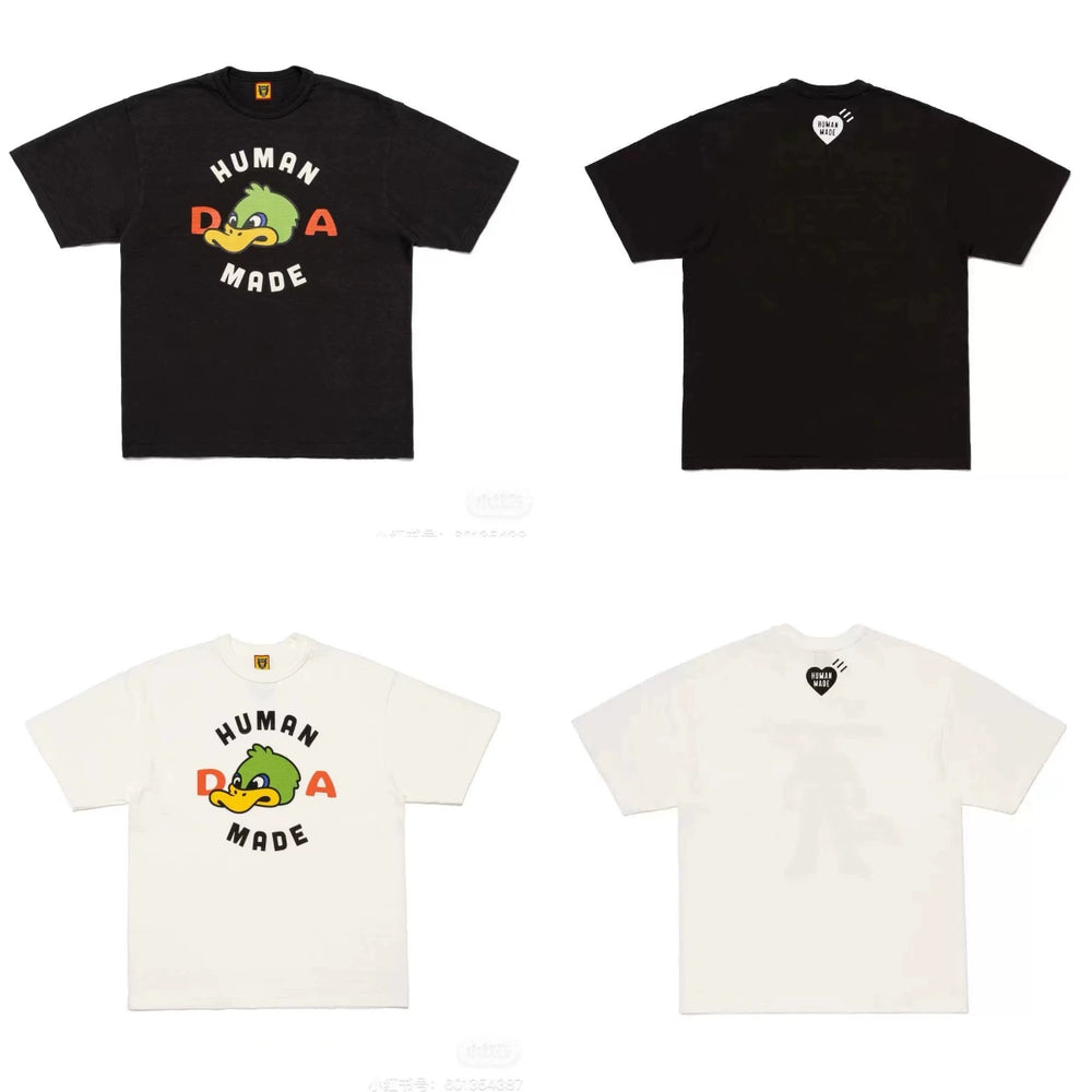 Humanmade Chinese Original Japanese Retro Heart Print Couple T-Shirt