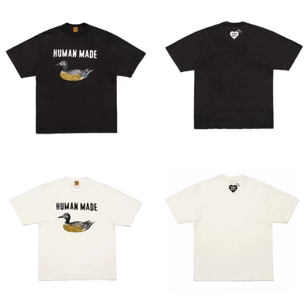 Humanmade Chinese Original Japanese Retro Heart Print Couple T-Shirt