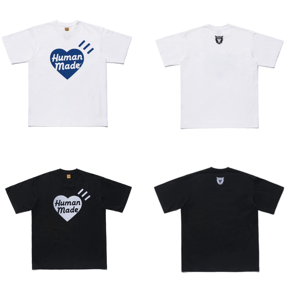 Humanmade Chinese Original Japanese Retro Heart Print Couple T-Shirt