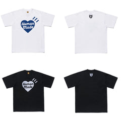 Humanmade Chinese Original Japanese Retro Heart Print Couple T-Shirt