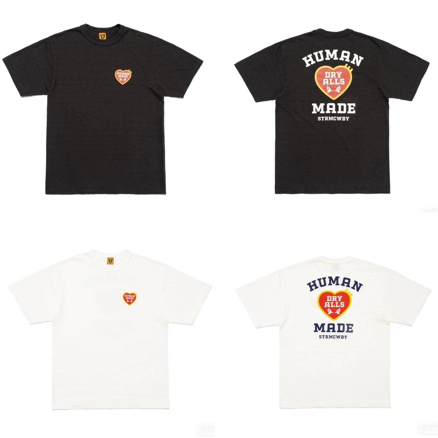 Humanmade Chinese Original Japanese Retro Heart Print Couple T-Shirt