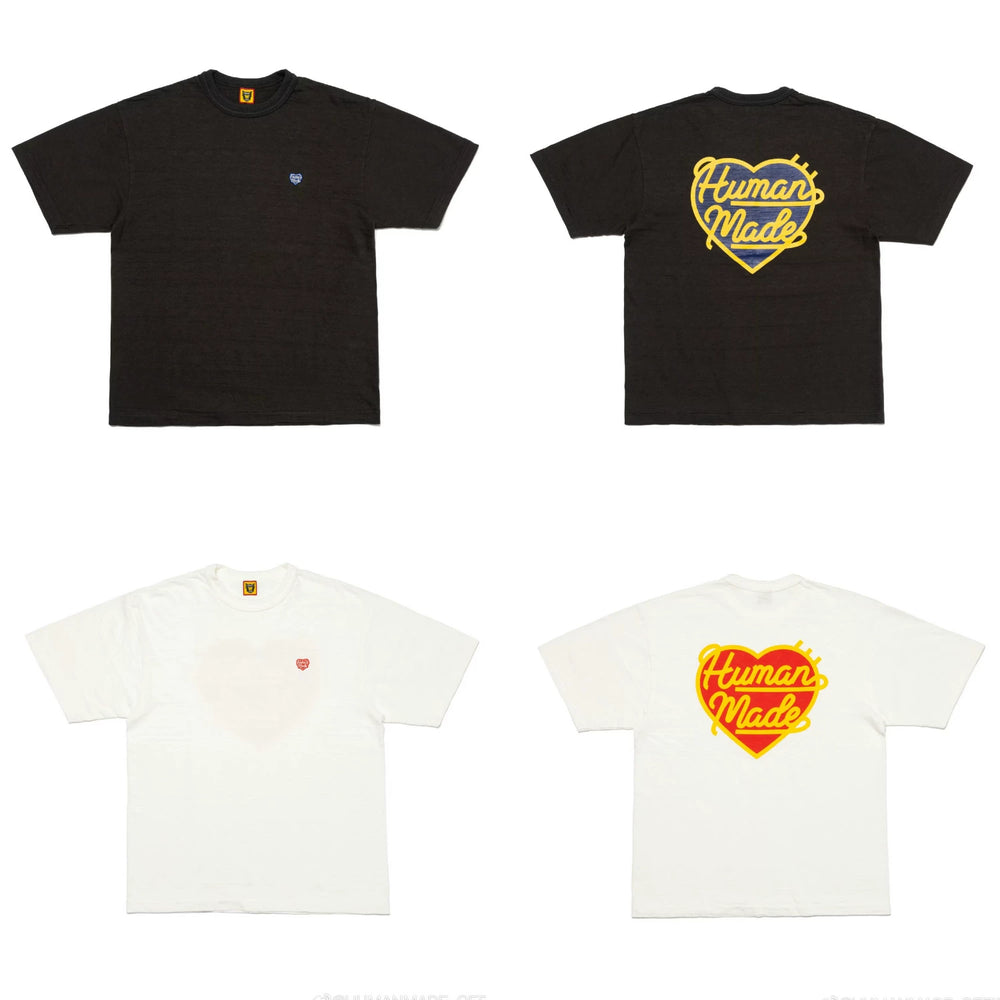 Humanmade Chinese Original Japanese Retro Heart Print Couple T-Shirt
