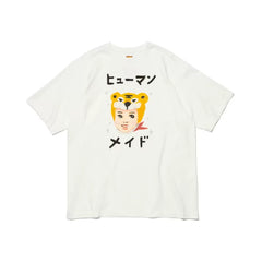 Humanmade Cartoon Print Unisex Crew Neck White T-Shirt