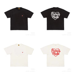 Humanmade Chinese Original Japanese Retro Heart Print Couple T-Shirt
