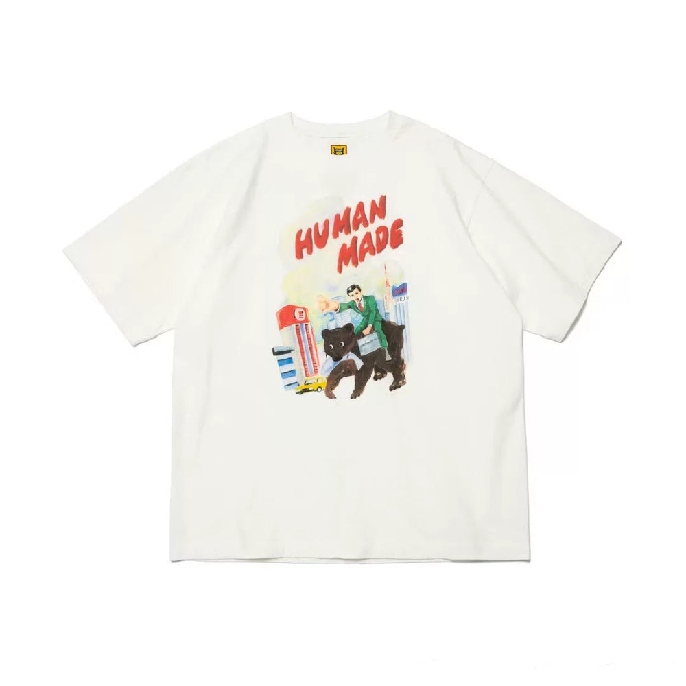 Humanmade Cartoon Print Unisex Crew Neck White T-Shirt