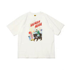 Humanmade Cartoon Print Unisex Crew Neck White T-Shirt