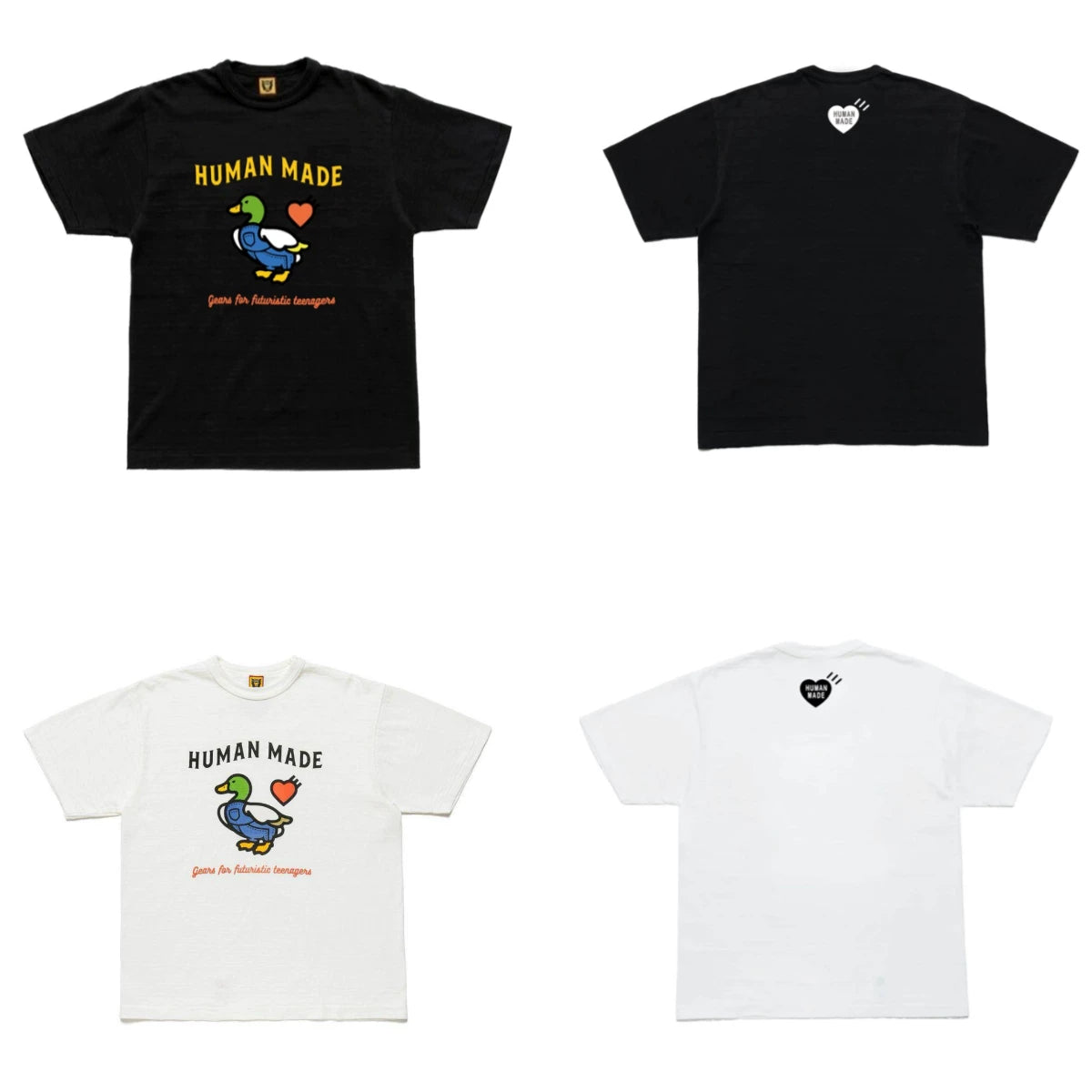 Humanmade Japanese Retro Heart Print Couple T-Shirt
