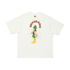 Humanmade Cartoon Print Unisex Crew Neck White T-Shirt