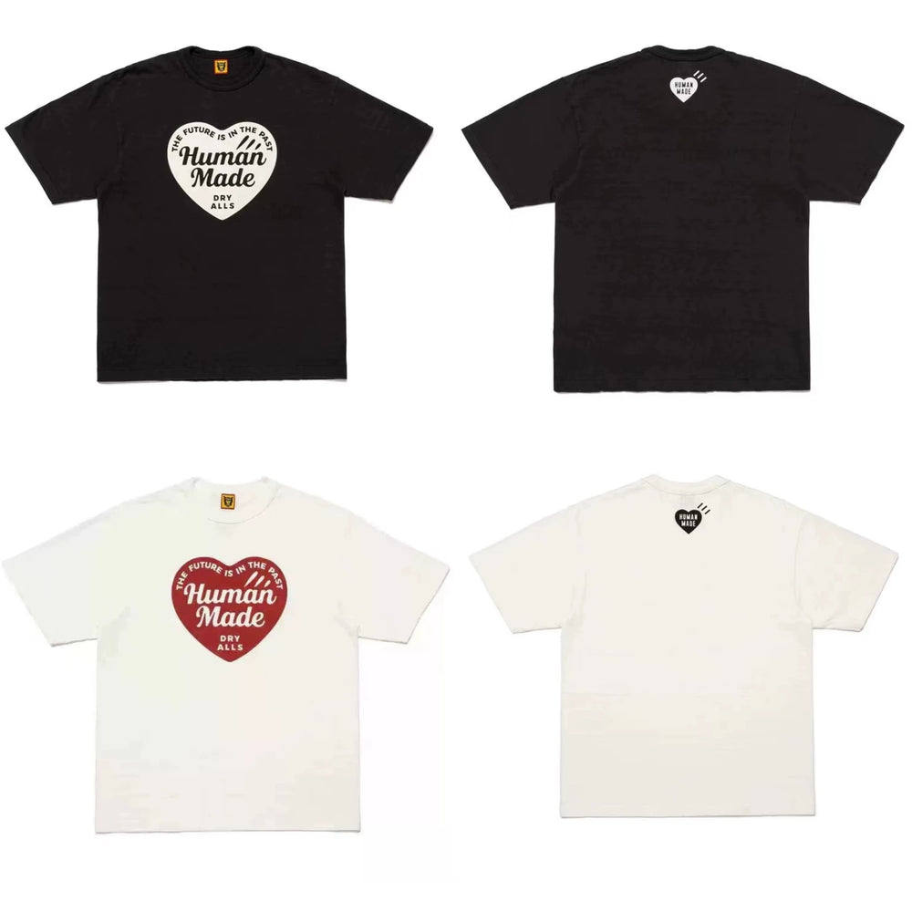 Humanmade Chinese Original Japanese Retro Heart Print Couple T-Shirt