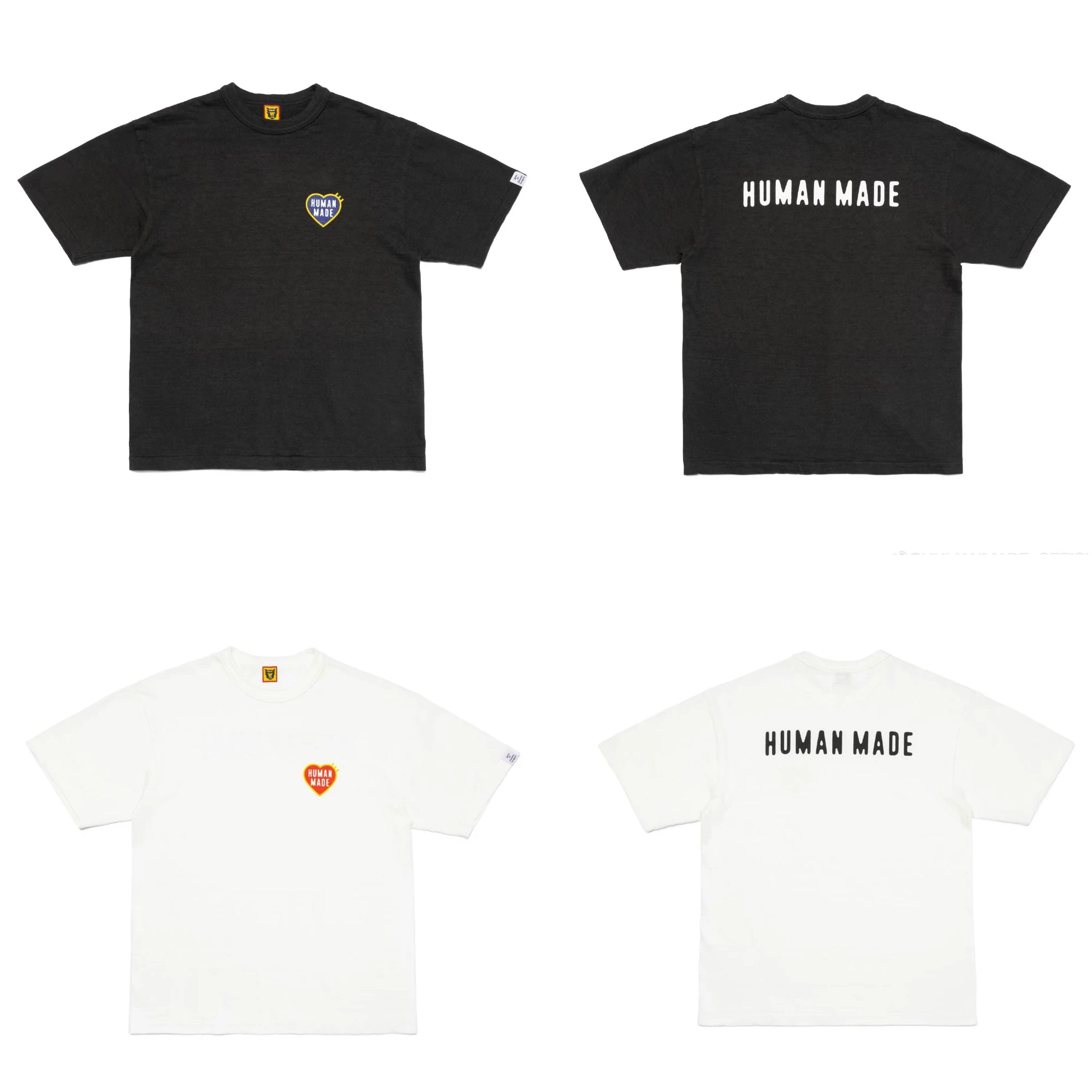 Humanmade Chinese Original Japanese Retro Heart Print Couple T-Shirt