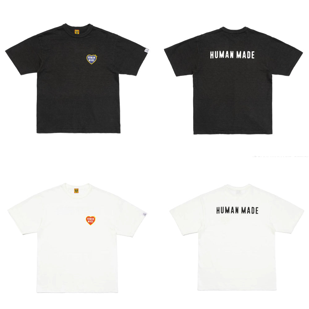 Humanmade Chinese Original Japanese Retro Heart Print Couple T-Shirt