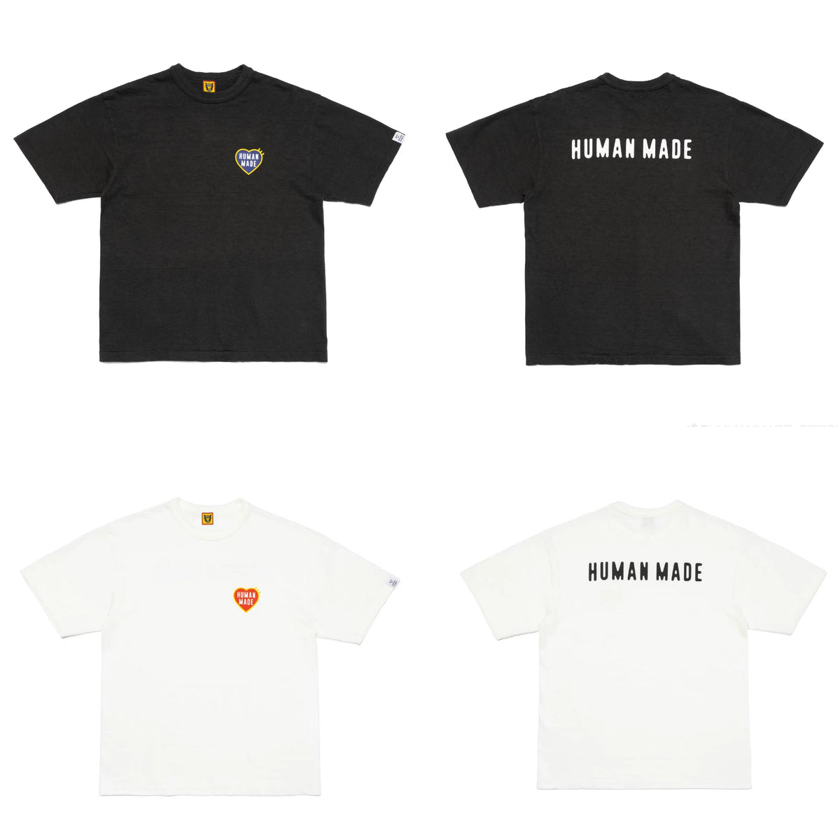 Humanmade Chinese Original Japanese Retro Heart Print Couple T-Shirt