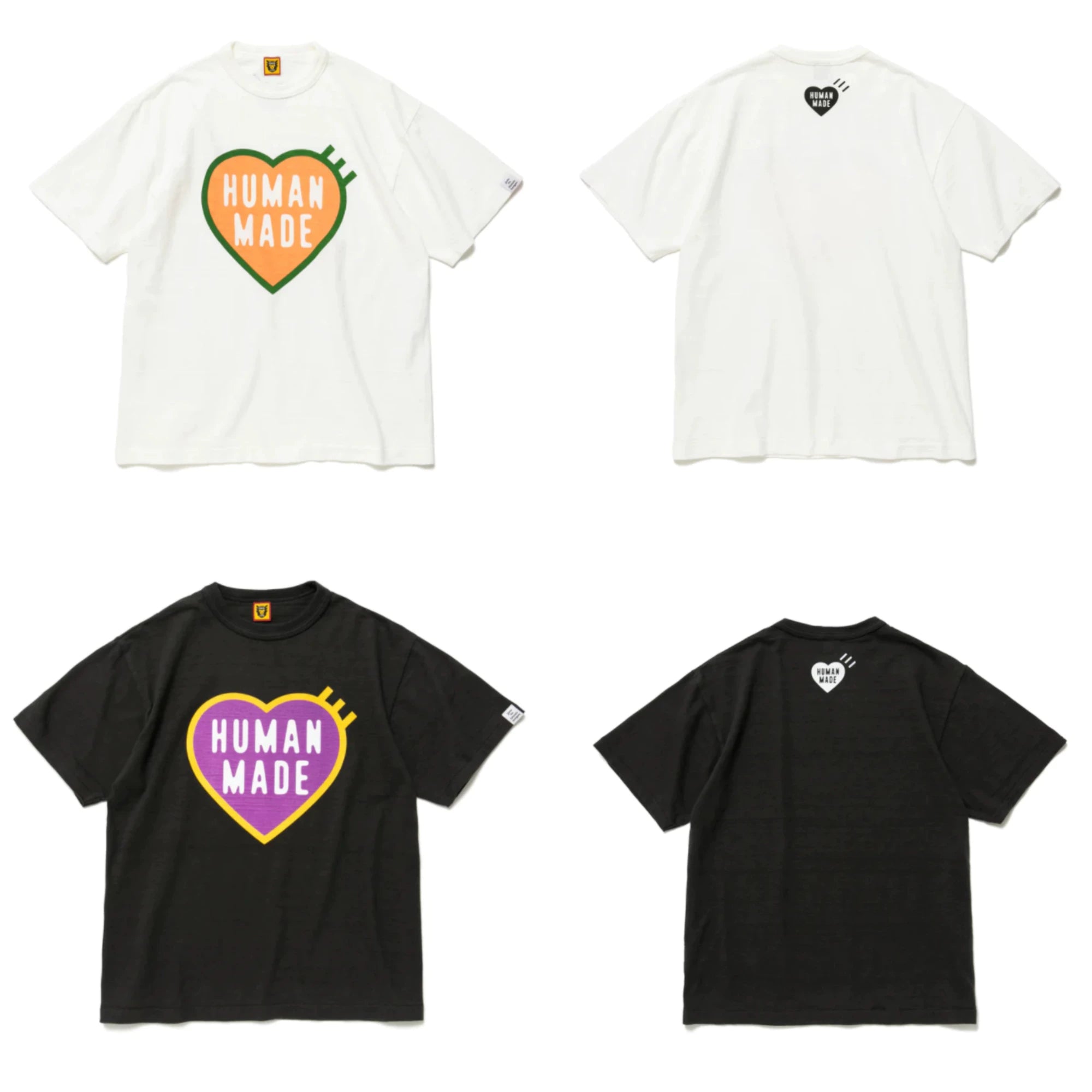 Humanmade Chinese Original Japanese Retro Heart Print Couple T-Shirt