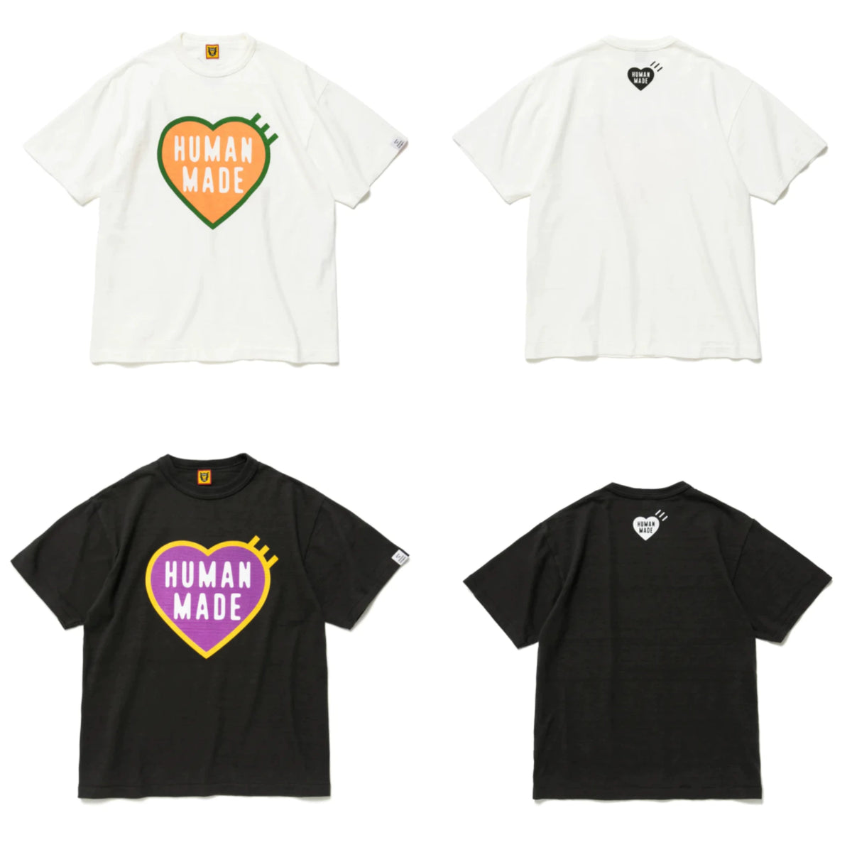 Humanmade Chinese Original Japanese Retro Heart Print Couple T-Shirt