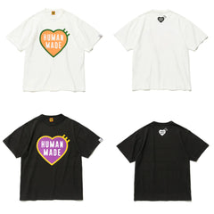 Humanmade Chinese Original Japanese Retro Heart Print Couple T-Shirt