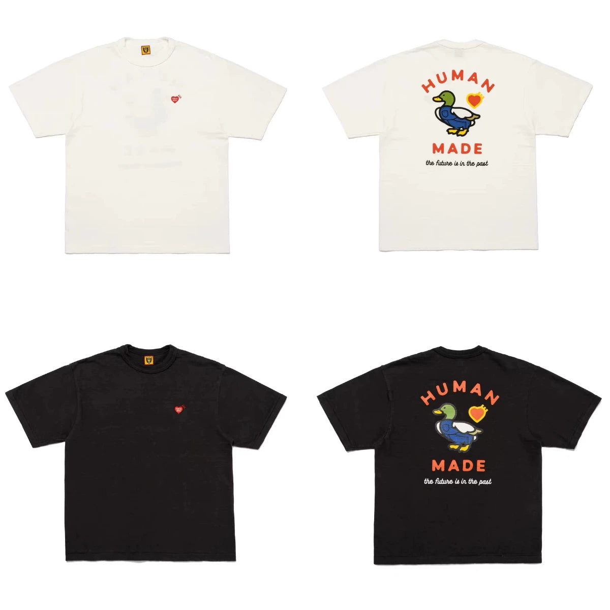 Humanmade Chinese Original Japanese Retro Heart Print Couple T-Shirt
