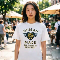 Humanmade Chinese Original Japanese Retro Heart Print Couple T-Shirt