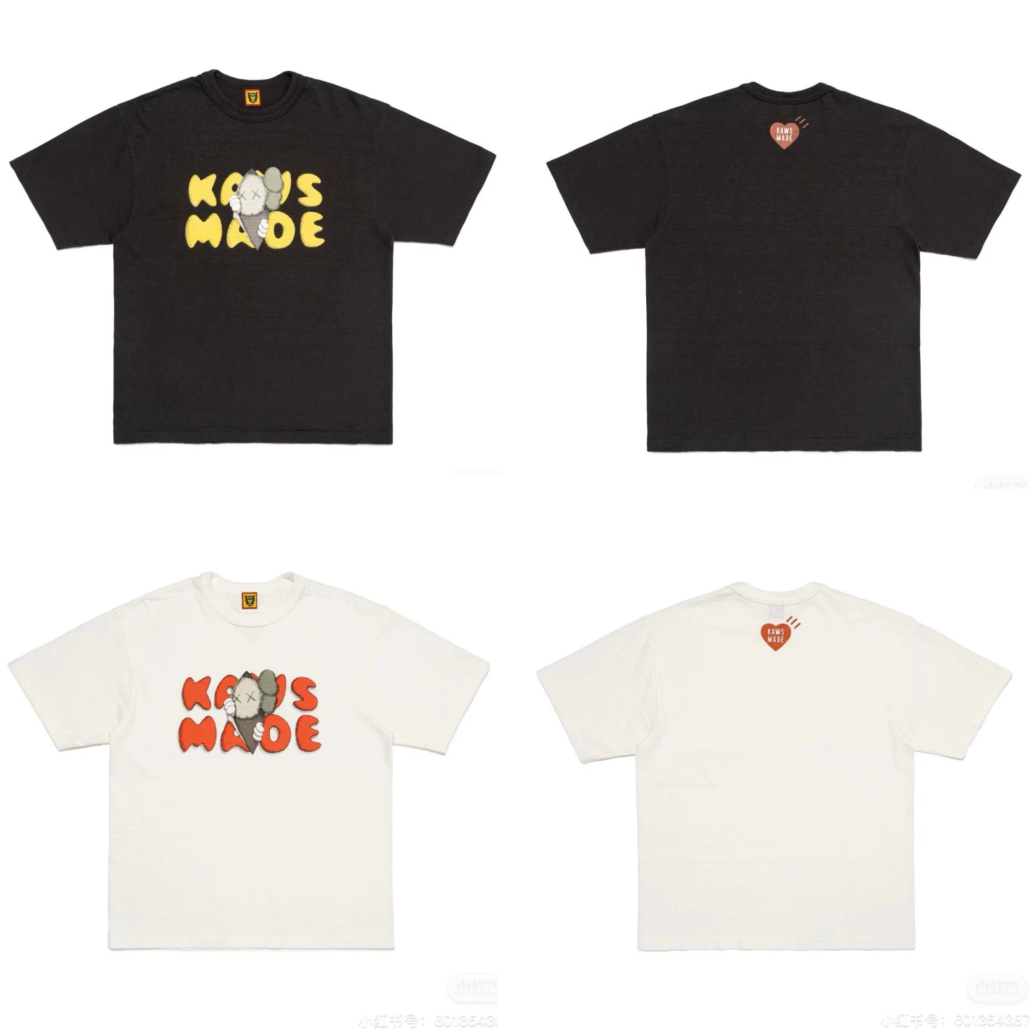 Humanmade Chinese Original Japanese Retro Heart Print Couple T-Shirt
